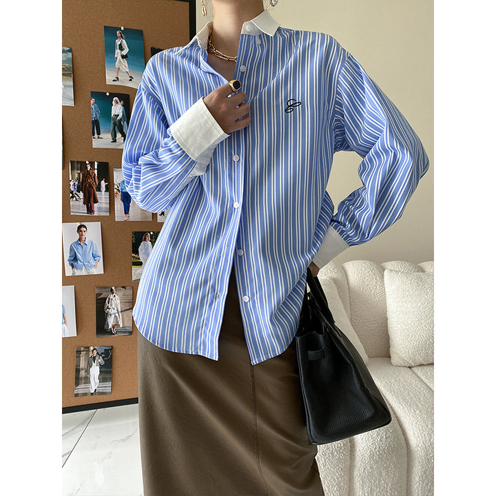 Women's Classic Shirt Blouse with Fine Stripes Chic & Stil