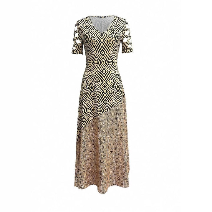 Chic Cut-Out Sleeve Bohemian Maxi Dress for Women