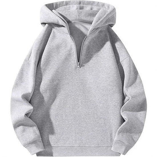 Women's hooded sweatshirt with short zipper and relaxed fit Lune London
