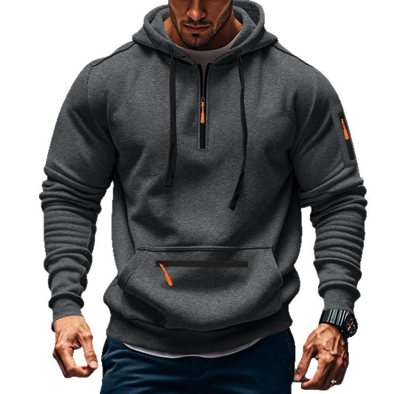 Men's sporty hoodie with practical zip pockets Lune London