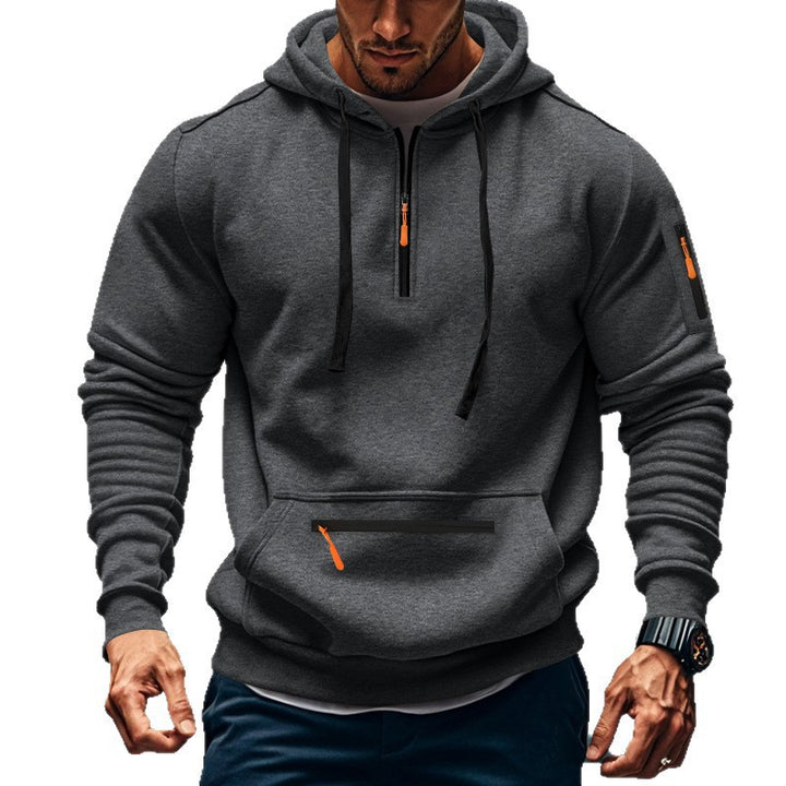 Men's sporty hoodie with practical zip pockets Lune London