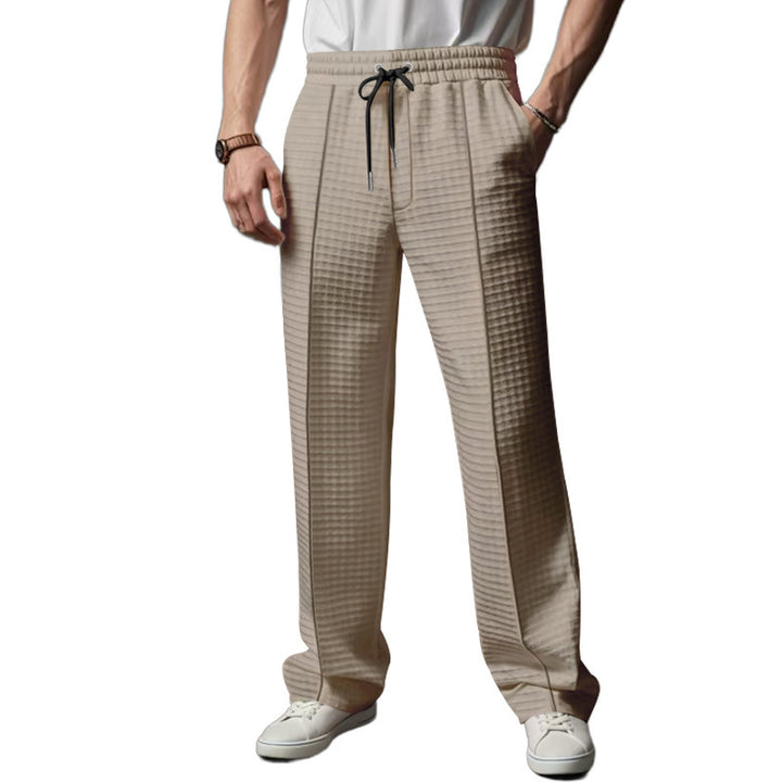 Men's casual lounge pants with elastic waistband and textured design Lune London