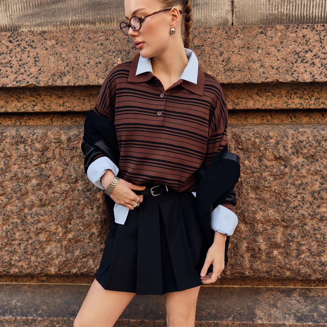 Cardigan rayé pour femme avec une coupe décontractée Chic & Stil