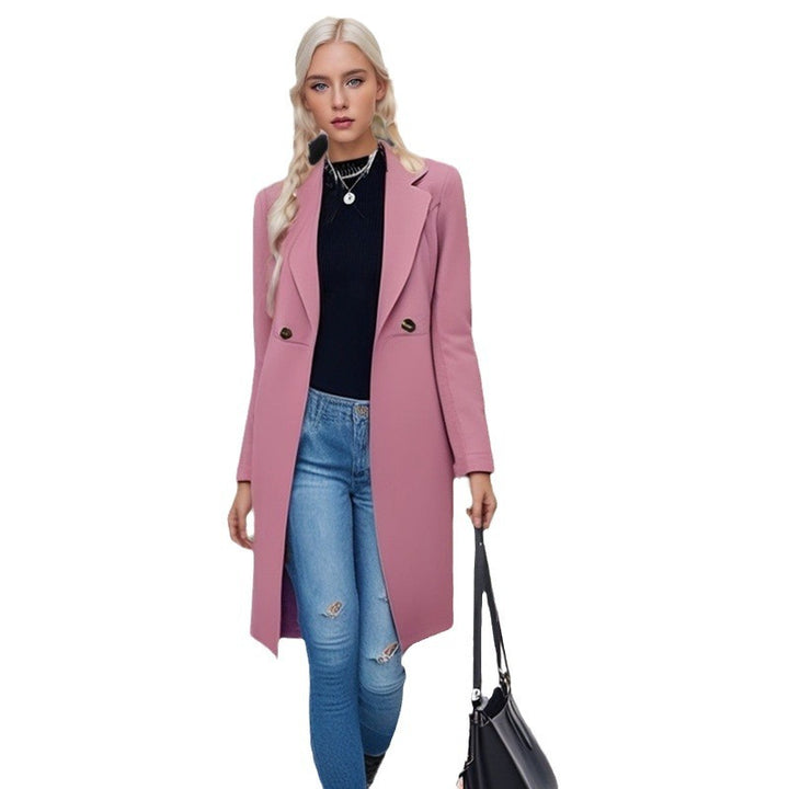 Ladies classic long coat with double buttons Lune London