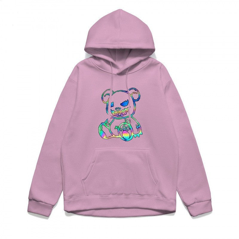 Ladies hoodie sweatshirt with cool bear motif and comfortable fit Chic & Stil