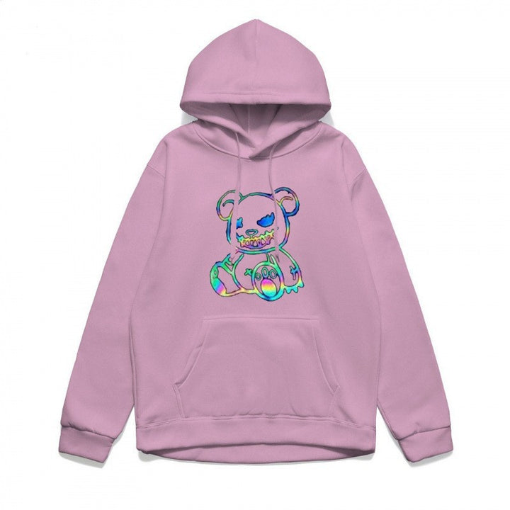 Ladies hoodie sweatshirt with cool bear motif and comfortable fit Chic & Stil