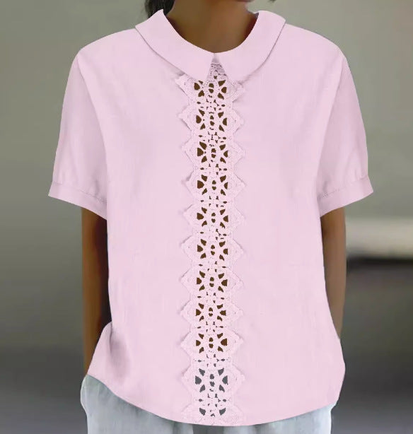 Ladies Light Lace Panel Blouse Lune London
