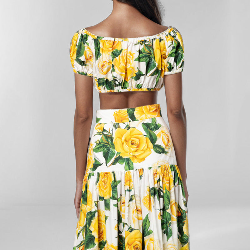 Ensemble floral à deux pièces pour femmes Chic & Stil