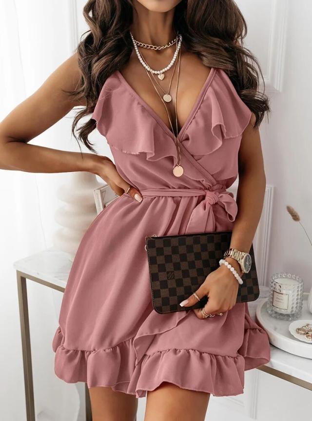 Lune London ruffled wrap dress