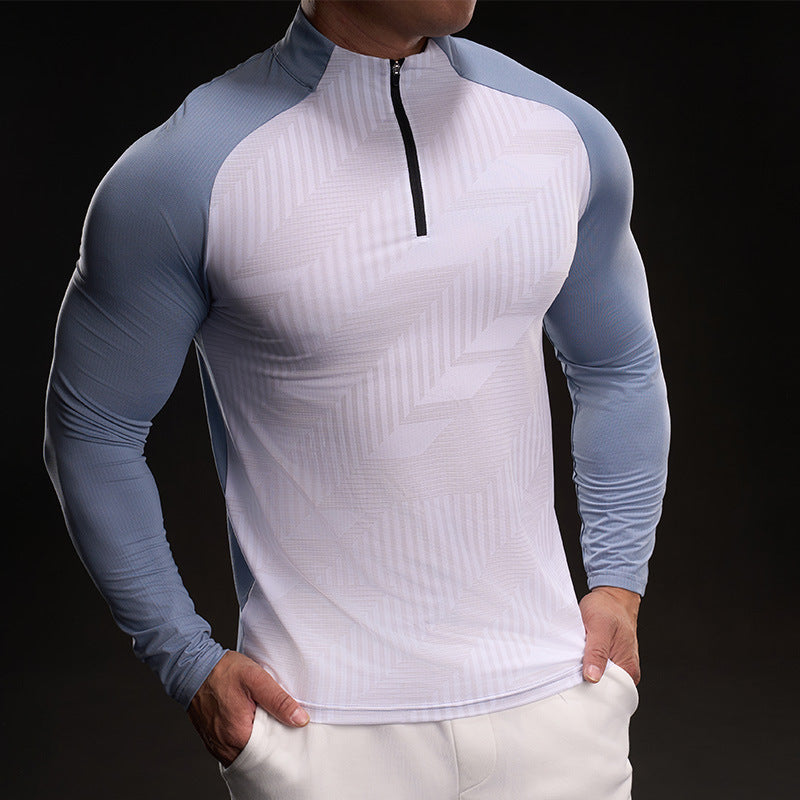 Men's Long Sleeve Sports Top with High Collar Lune London