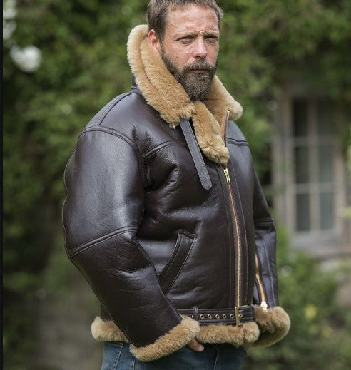 Authentic shearling jacket for men with vintage style Lune London