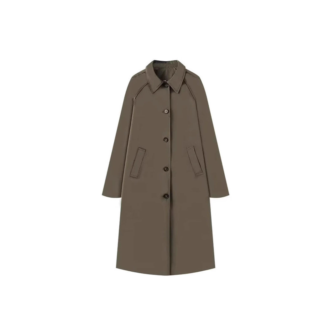 Transitional jacket for women with elegant high collar and practical button details Lune London
