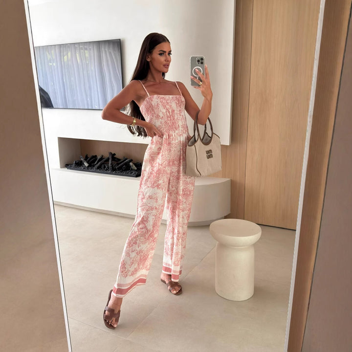 Ladies Floral Print Chic Jumpsuit