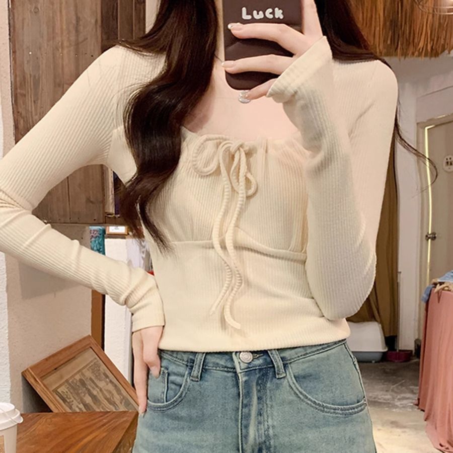 Women's Long Sleeve Top with Ruched Collar Chic & Stil