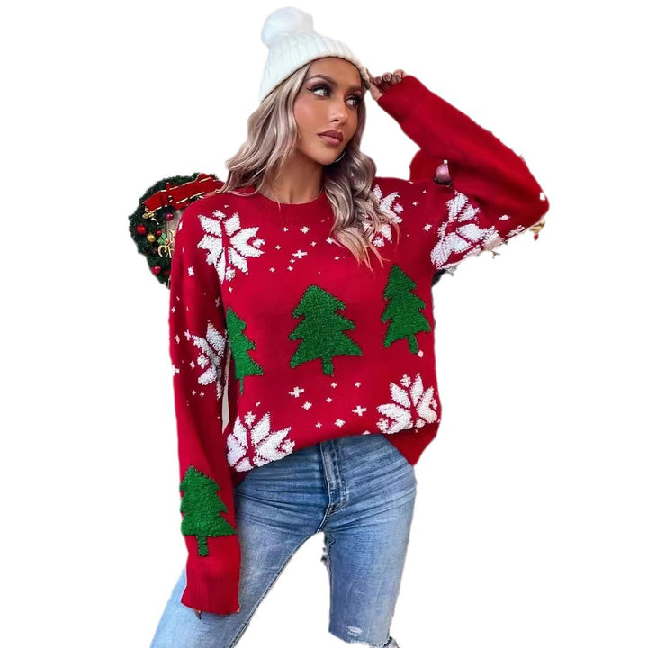 Knit sweater for women with festive Christmas pattern and revamped design Lune London
