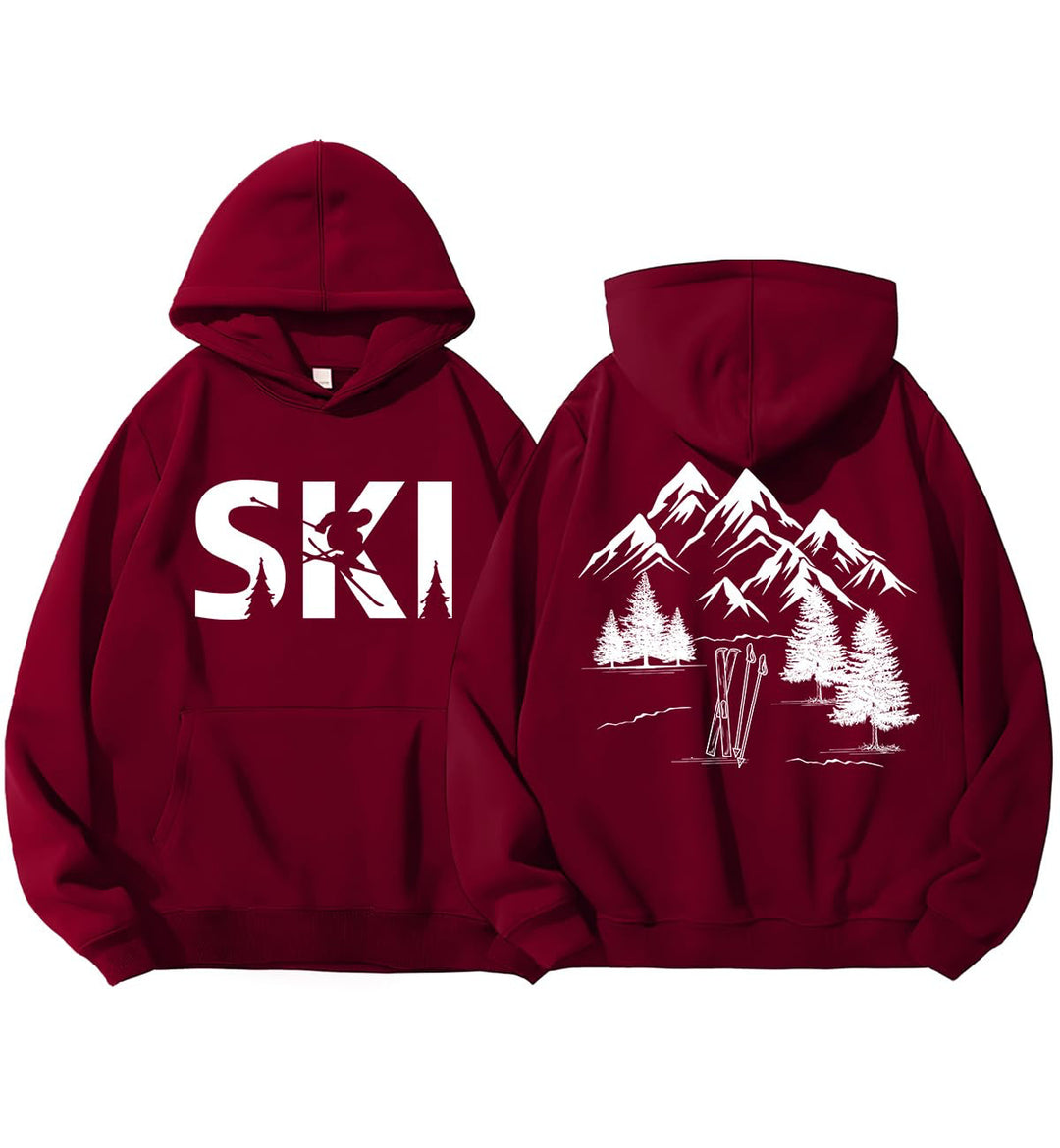 Hoodie pour femmes avec design artistique de ski et coupe confortable Chic & Stil