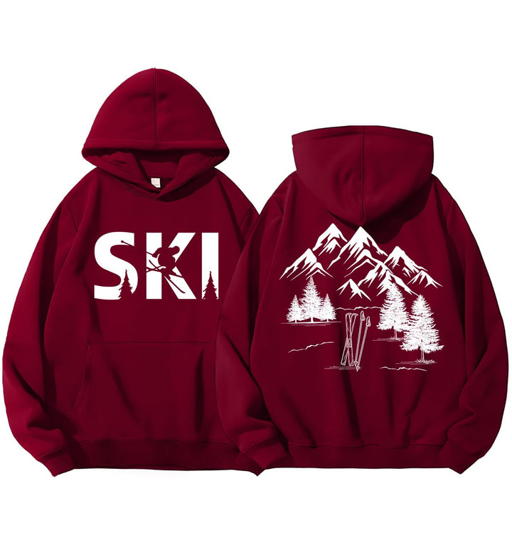 Hoodie pour femmes avec design artistique de ski et coupe confortable Chic & Stil