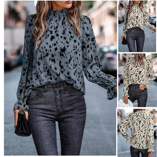 Women's blouse with asymmetrical hem and elegant print Lune London