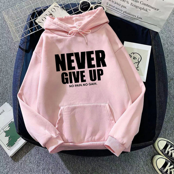 Women's hoodie with motivating lettering Chic & Stil 1772613019