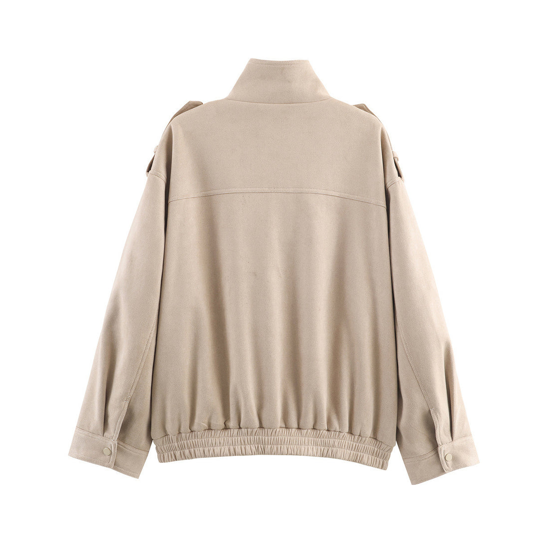 Veste utilitaire de mode pour femmes avec poches pratiques et fermeture à col montant Chic & Stil