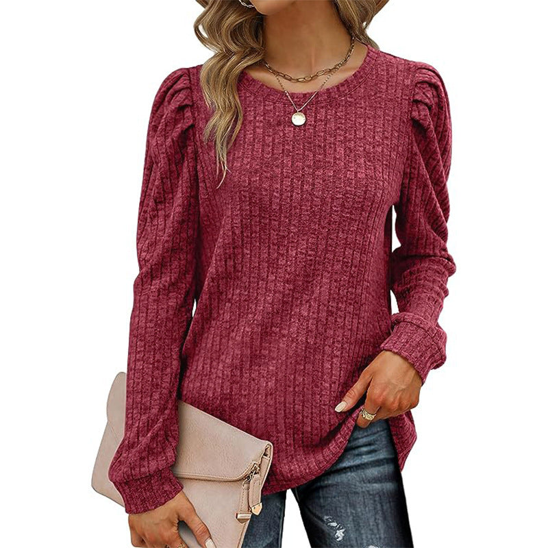 Lune London Textured Puff Sleeve Sweater for Women