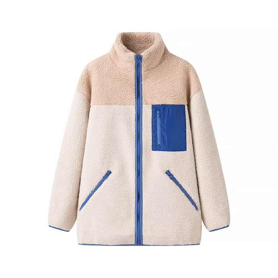 Veste en polaire pour femmes avec col haut et poches zippées pratiques Chic & Stil