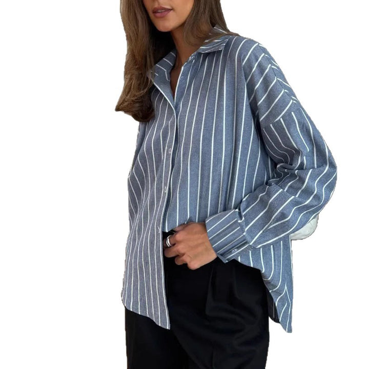 Casual cotton shirt for women with striped design and loose fit Lune London