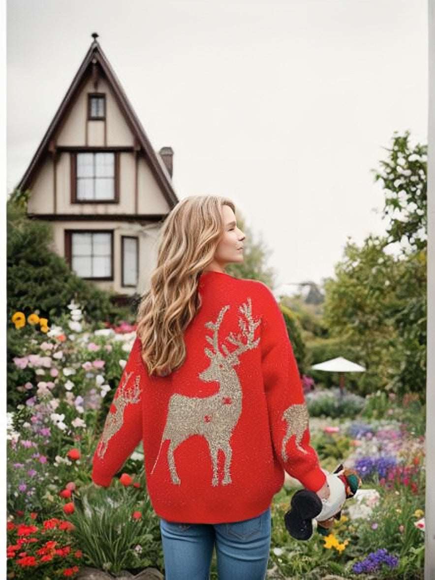 Cozy women’s sweater with festive snowflake pattern Lune London