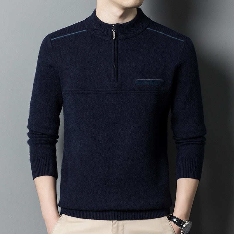 Trendy high collar pullover for men with zipper Lune London