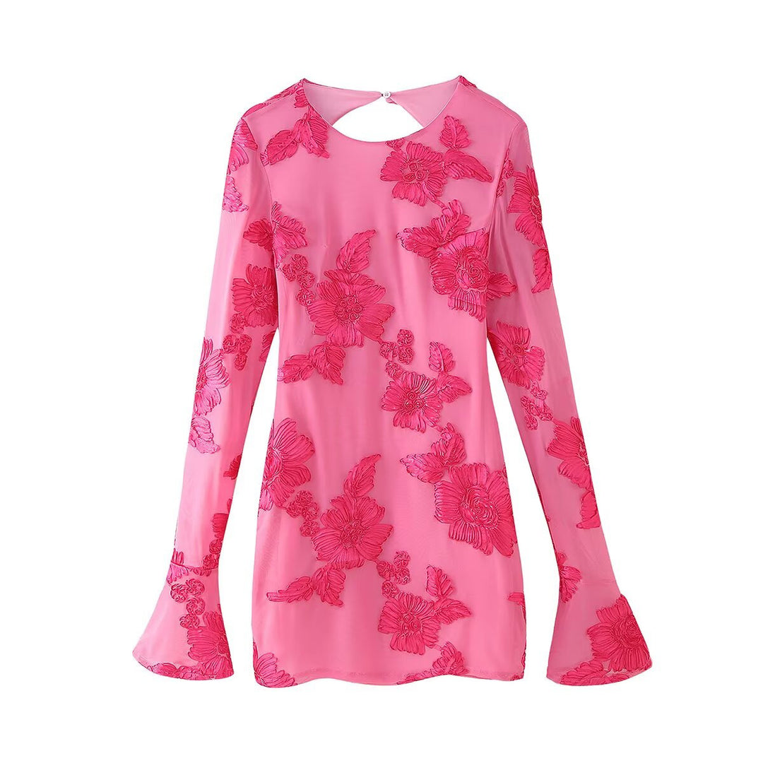 Women's top with floral lace and elegant cut at the back Lune London