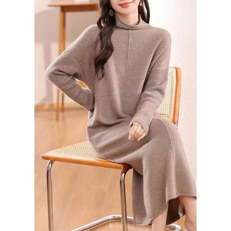 Robe tricotée pour femmes avec col montant Chic & Stil