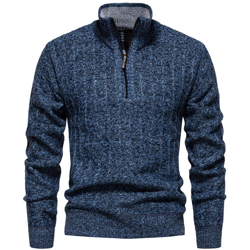 Men's sweater with high collar and zipper Lune London