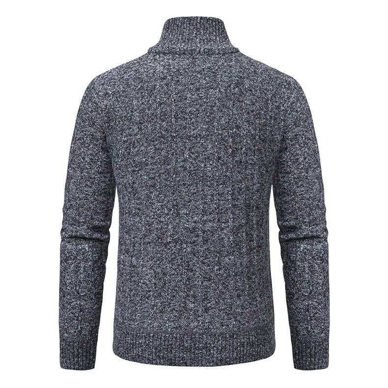 Men's elegant knitted sweater with half-zip Lune London
