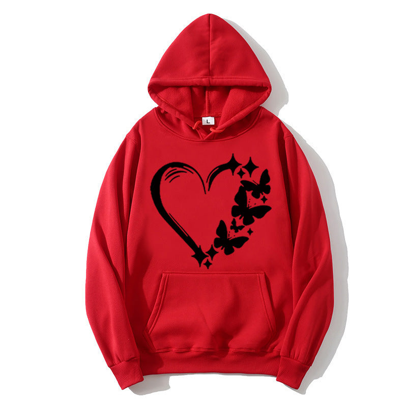 Women's hoodie with creative heart and butterfly design Chic & Stil
