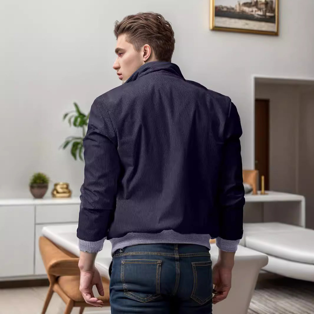Modern quilted jacket for men with practical pockets and high collar Lune London
