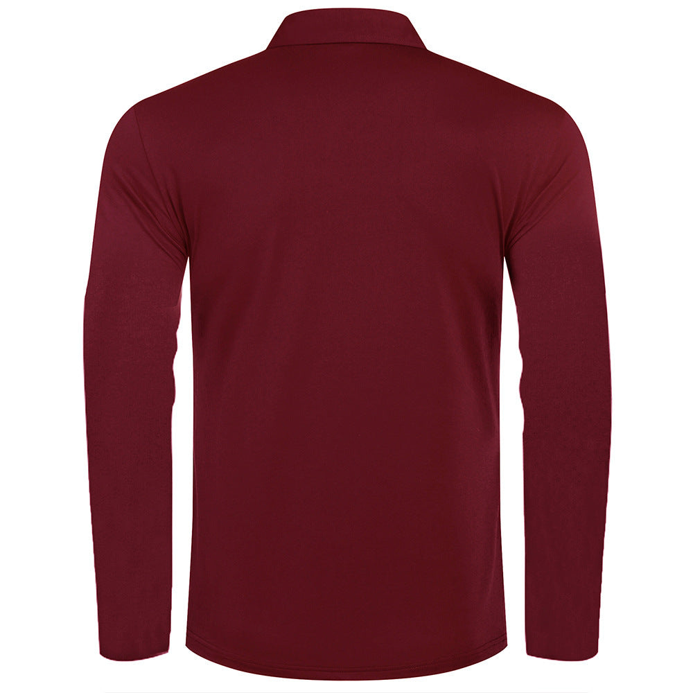 Long Sleeve Polo for Men in Breathable Material Lune London