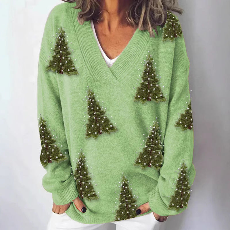 Pull en tricot pour femmes avec motif paysage élaboré Chic & Stil