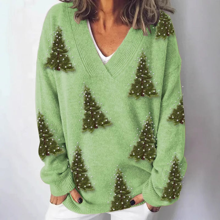 Pull en tricot pour femmes avec motif paysage élaboré Chic & Stil