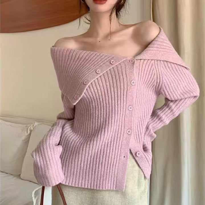 Cardigan féminin en fine maille avec col tendance Chic & Stil