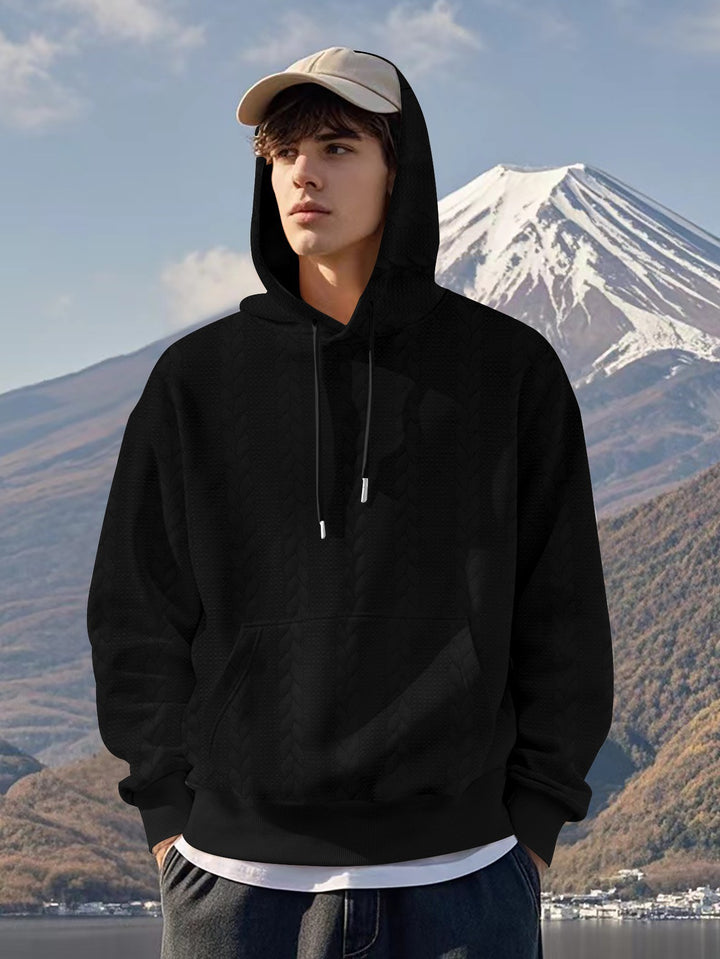 Men's hooded sweatshirt made of soft fleece with textured design Chic and style