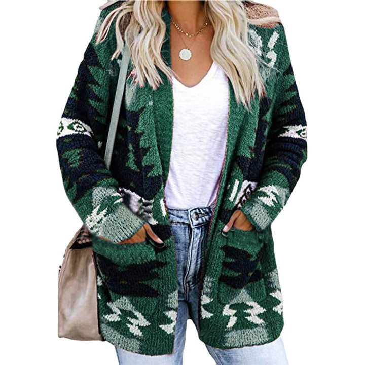 Women's knit jacket with asymmetrical pattern Lune London