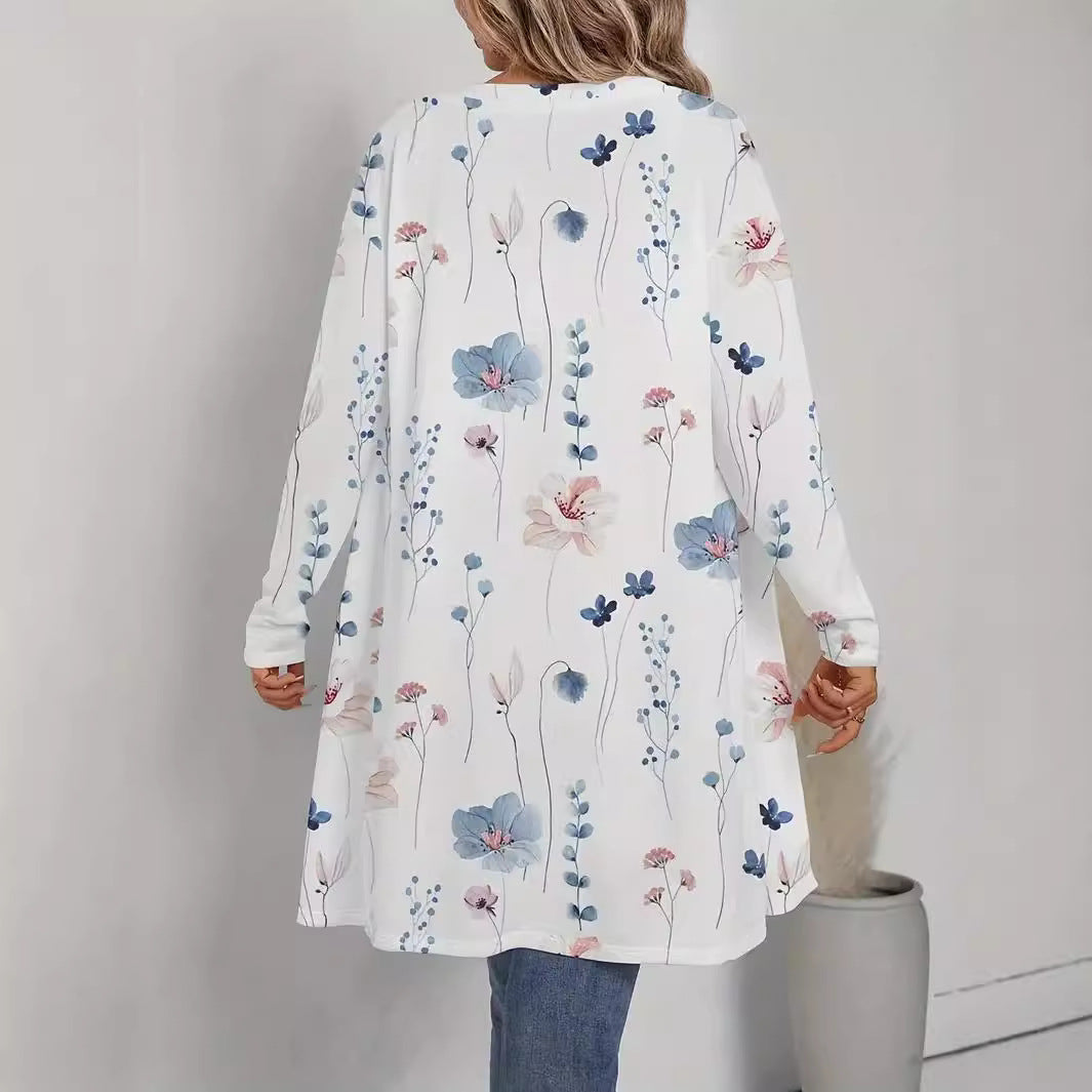 Lady floral pattern cardigan with loose fit Lune London