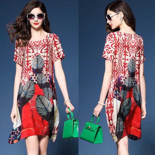 Lune London A-line dress with artistic print for women