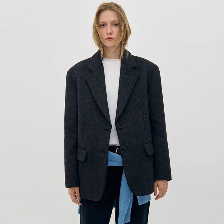 Veste en laine surdimensionnée classique pour femmes Chic & Stil