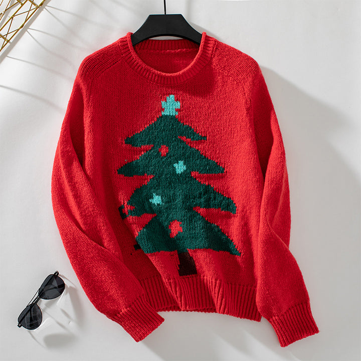 Women's sweater with festive Christmas tree pattern Lune London