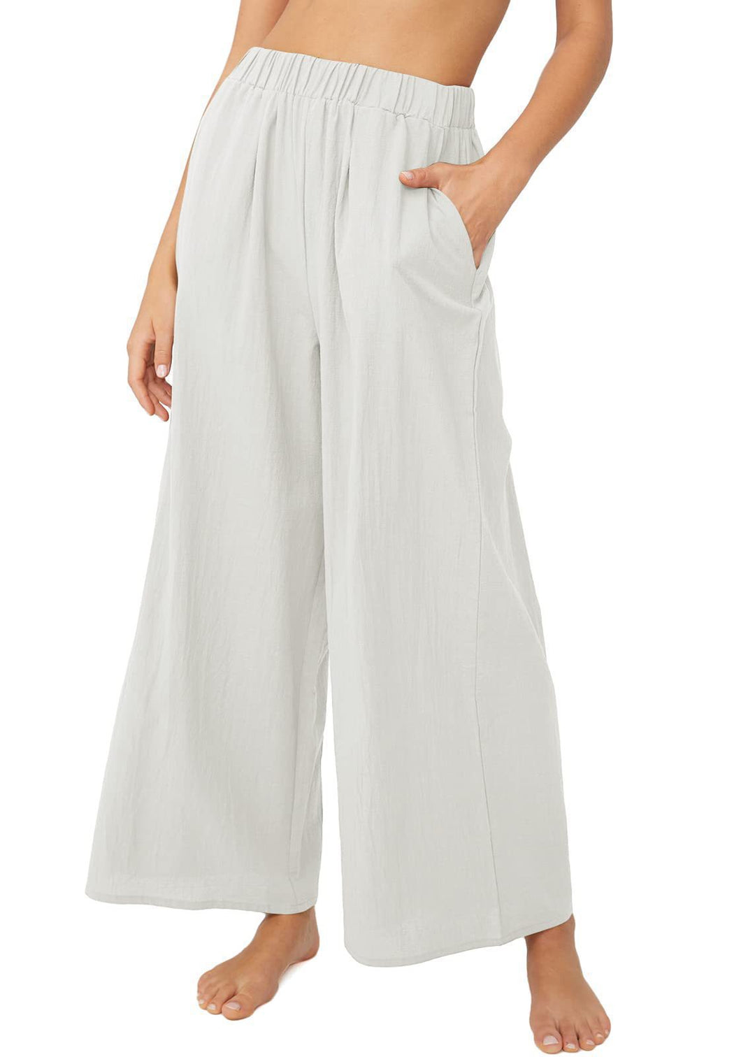 Summer pants for women, loose-fitting, with elastic waist and practical side pockets Chic and Style