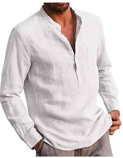 Classic Henley collar shirt for men with chest pocket Lune London