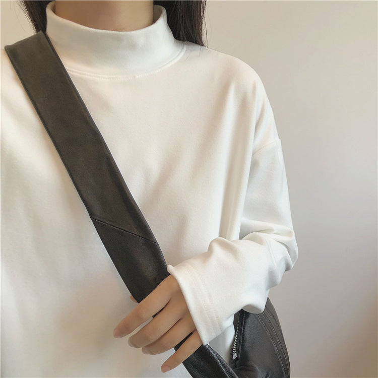 Ladies fashionable long-sleeve shirt with high collar Chic & Stil