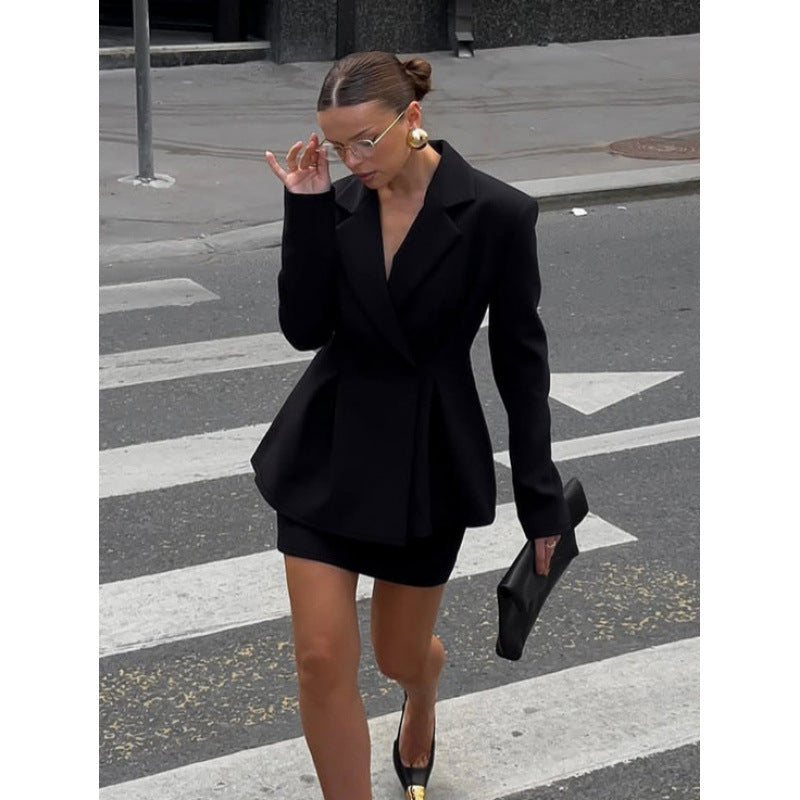 Ladies Elegant Tailored Blazer with Chic Peplum Cut and Style