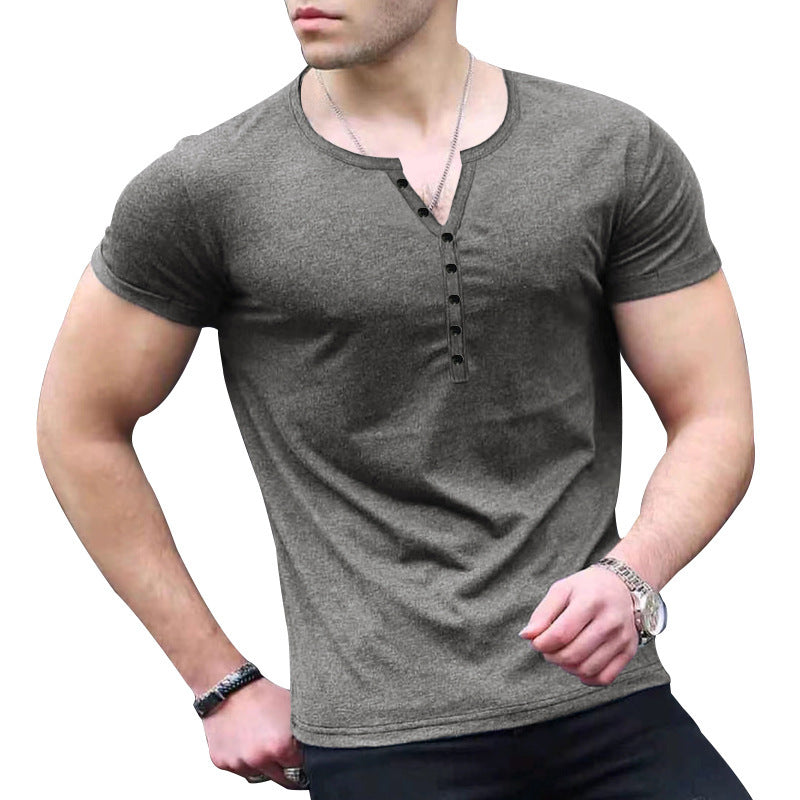 Men's Leisure Short Sleeve Henley T-shirt Lune London